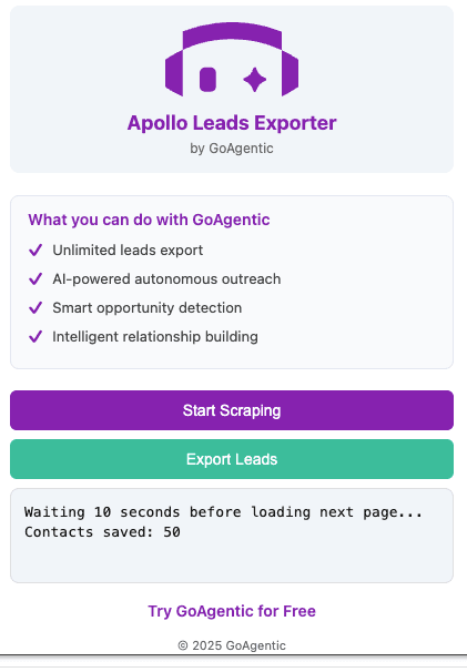 Apollo Lead Exporter Interface
